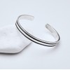 Treasure Bay Men's Silver Bangle Bracelet | Solid 925 Sterling