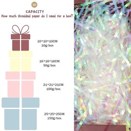 Raffia Paper Colorful Laser Iridescent Filler Paper Shreds 100 Grams for Gift Box Filling Basket Filling Party Supplies Accessories