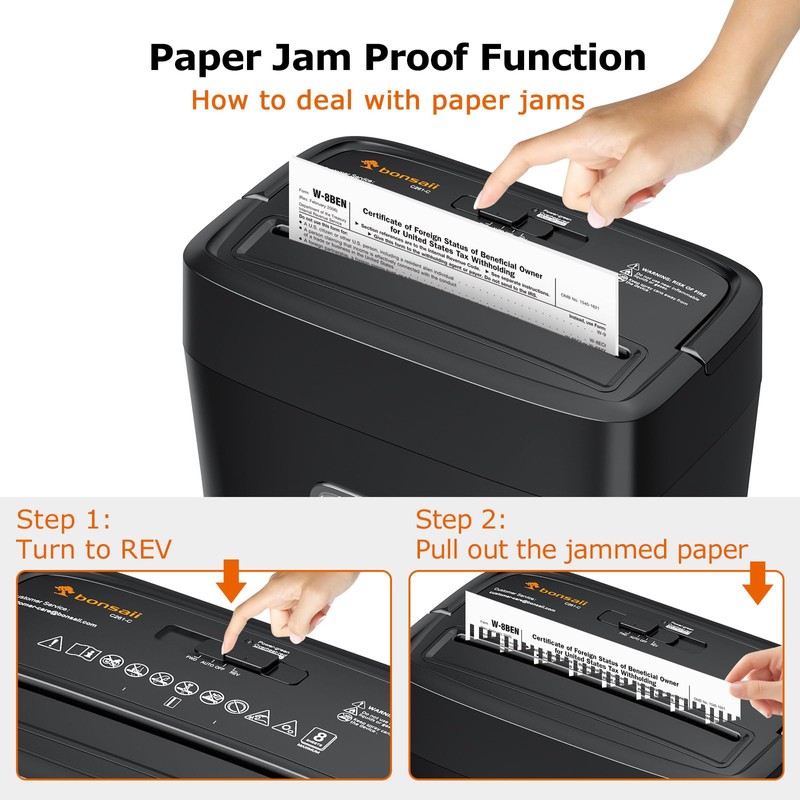 Bonsaii Paper Shredder, 8-Sheet Crosscut Shredder with 4.2 Gallon Bin