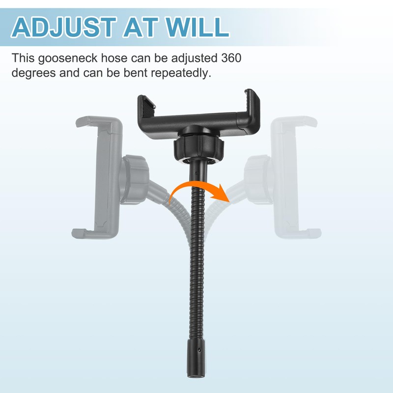 PATIKIL 7.9" Flexible Adjustable Gooseneck with Phone Clip, 1/4" Female