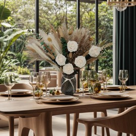 Dried Flower Bouquet for Decorations, Table Centerpiece Decorations, 80Pcs, Natural Pampas Grass, Floral Arrangements for Dining Room, Kitchen, Living Room, Coffee Table, Office Table