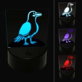 Sniggle Sloth Standing Seagull Bird 3D Illusion LED Night Light Sign Nightstand Desk Lamp