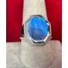 Natural Creations mens sterling silver ring Size 8 Labradorite