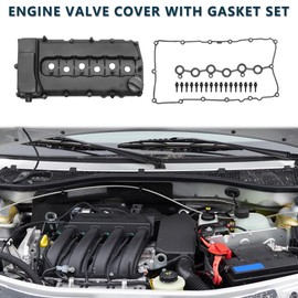 TUCKBOLD Engine Valve Cover for Volkswagen CC 3.6L 2009-2016 No.03H103429L/03H103429B Front Valve Rocker Cover Black W/Gasket Bolt Oil Cap PCV Valve 1 Set