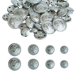 40 Pcs Vintage Silver Button, Metal Shank