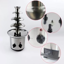 Máquina de fuente de chocolate de 4 niveles, máquina eléctrica de fuente de chocolate de 110 V para queso nacho, máquina comercial de fusión de chocol