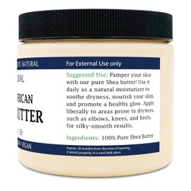 Zatural Raw Naturally Grown Shea Butter-100% Pure, Virgin, Unrefined, Raw Ivory Shea Butter from (16 Ounce)