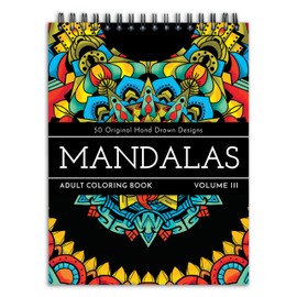 ColorIt ColorIt Mandalas Volume III Spiral Bound Adult Coloring Book with 50 Mandala Patterns for Relaxation and Stress Relief - Includes Perforated Pages, Thick Paper, Hardback Covers, and Blotter Page