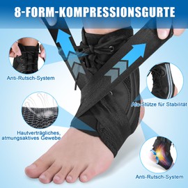 Xiuxhae Ankle Brace in Shoe Strap Style, Ankle Brace with High Performance Spring, Breathable & Highly Stable Foot Bandage Ankle Joint