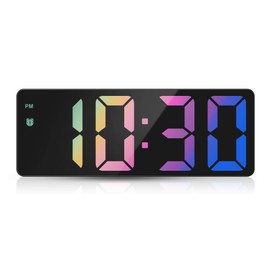 Olipiter Alarm Clocks for Heavy Sleepers, LED Digital Clock for Bedrooms, Electronic Desk Clock with Temperature Display, Adjustable Brightness, Voice Control, 12/24H Display for Home,Office