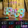 KOSUMOSU Multi-Color Digital Clock, 7 Color LED Wall Clock, RGB