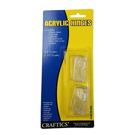 Clear Acrylic Plasti-Hinge 1-3/4" X 1-1/2" 2 Pair Pack