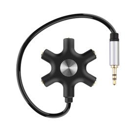 BigCheer 5-Jack Multi Headphone Audio Splitter, Headphone Splitter with 3.5 mm Connection to Connect up to Five Devices for Classroom, Audio Mixing, Compatible with Smartphones and Tablets