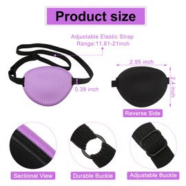 10 Pieces Eye Patches for Adults, Adjustable Single Eye Patch Silk Eye Patch Single Eye Mask Soft Eye Patch Pirate Eye Patches for Kids, 10 Colors