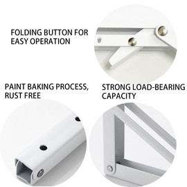 White Folding Shelf Brackets Max. Load 220 lb, Heavy Duty DIY Wall Mounted Shelf Bracket Space Saving for Table Work Bench (14 INCH-2PCS)