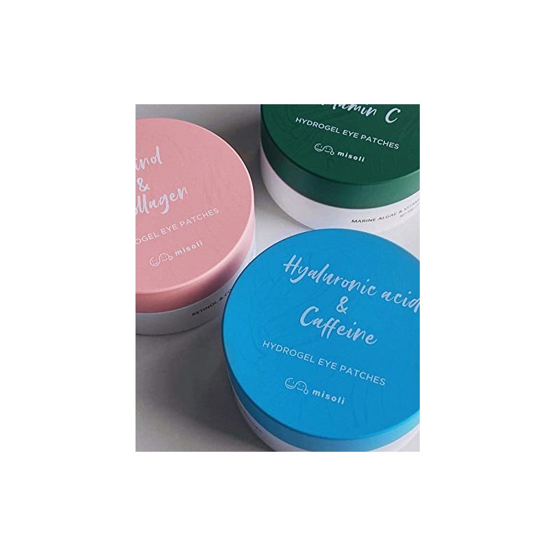 Parches para ojos de hidrogel de retinol y colágeno, Verde