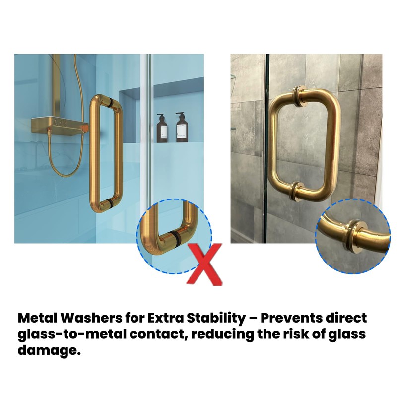 MCOCOD 6" Shower Door Handle, Double-Sided Pull Handle with Metal