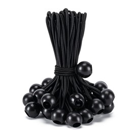 30 Pack Ball Bungee Cord, 11 inch Heavy Duty Bungie Cord Balls Canopy Tarp Tie Down Bungee Balls for Camping, Tents, Cargo,Holding Wire and Hoses, Patio Umbrellas, Awning (Black)