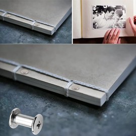 inodiref Set of 50 Chicago Screws Book Screws Chicago Binding Rivets M5 x 10 mm Nickel-Plated Bookbinding Screws Set for Leather Book Paper Belt Menus DIY Crafts Silver