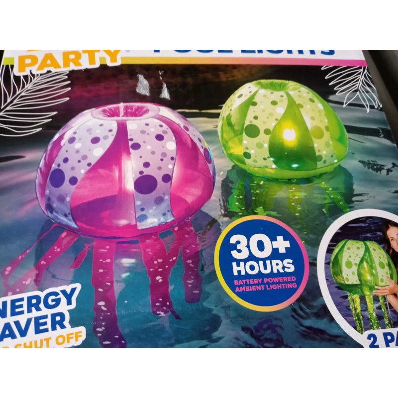 Banzai Party Floating Jellyfish Inflatable Glowing Ambient Pool Lights 2