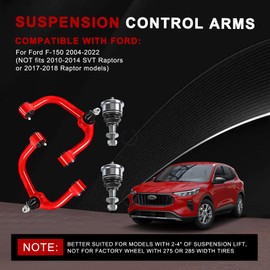 GPMMWPG Front Upper Control Arms for 2-4" Leveling Lift kit Compatible with Ford F150 2004-2022, Adjustable Tubular Arms w/Ball Joints Replaces for Factory Suspension Kit