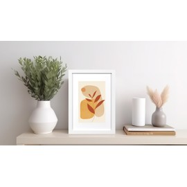 Scholar Tree A5 Frame - 1 Pack A5 White Frame, White Picture Frames 21 X 14.8 cm, Wooden Photo Frames with 6x4 Mount,With Stand Tabletop or Wall Hanging