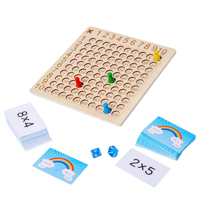 Multiplication Board Game Wooden Early Learning Educational Brain Development Math