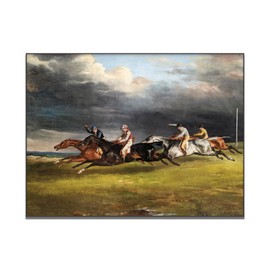 Theodore Gericault Canvas Wall Art - The 1821 Derby At Epsom Canvas Wall Art - Romantic Art Prints - Famous Painting Reproductions - Bedroom Living Hotel Modern Art Decorate Unframed(12x16in/30x40cm)