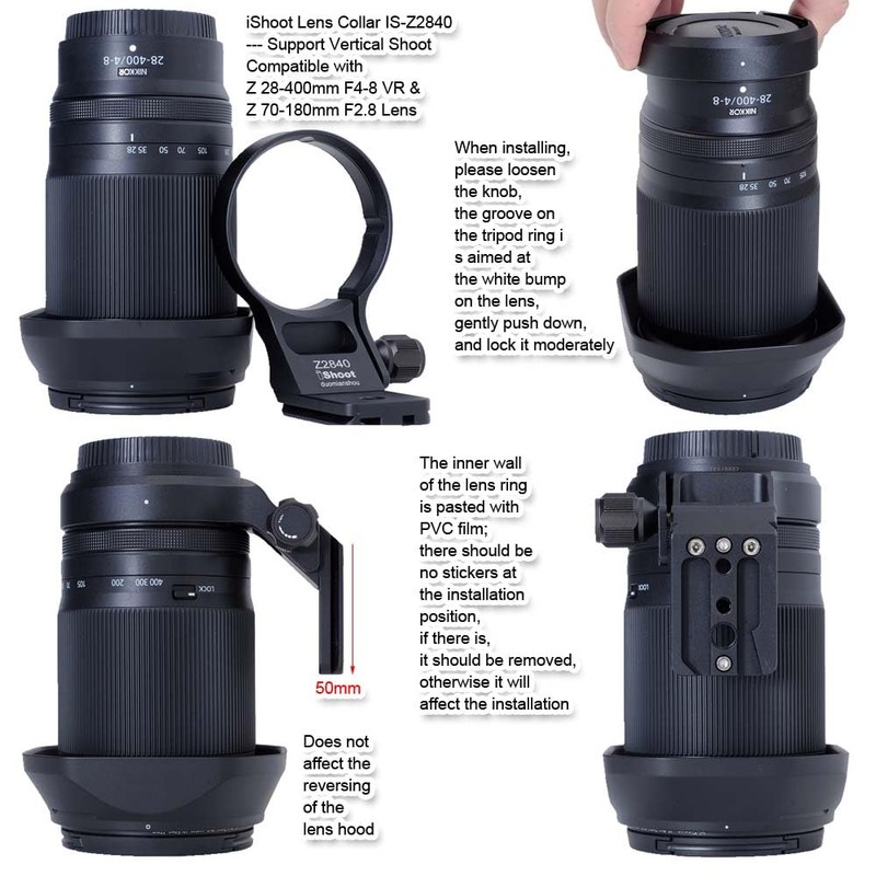 iShoot Tripod Mount Ring Lens Collar Compatible with Nikon Nikkor