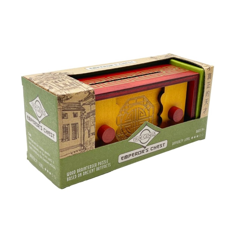Project Genius Emperor’s Chest Classic Wooden Brainteaser Puzzle Box, Gift
