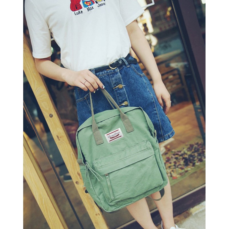 (Army) - LuckyZ Womens Casual Style Lightweight Canvas Backpack School