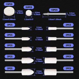 SPEEDWOX 80 Pcs Wool Polishing Bit, Wool Polishing Bit, Wool Felt Polishing Pad, Wool Felt Polishing Pad, Felt Buff Pad, Wool Felt Buff Pad, Wool Felt Buff for Electric Drill, Cylindrical, Wheel-Type