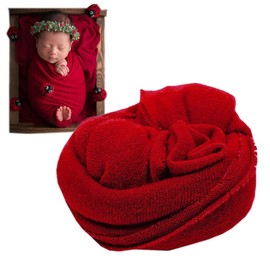 Newborn Photography Props Outfits, Baby Photo Props Boys Girls Wrap Soft Knit Potato Blanket (Red)