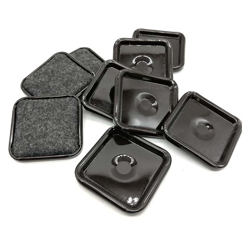 2.5 inch Square Reusable Carpet Bottom Furniture Caster Cups to