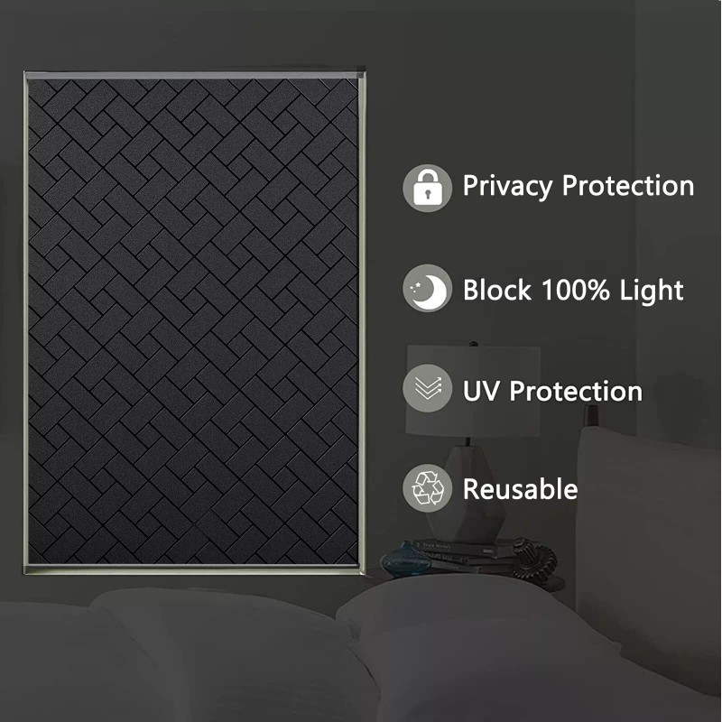 Coavas Total Blackout Window Film 100% Light Sun Blocking Window