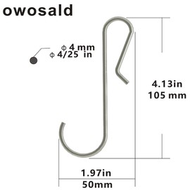 owosald Pot Hooks S Hook 304 Anti-Drop, Pan Hooks Can Be Used For Hanging And Organizing Kitchen Utensils, Clothes, Plants, Office Supplies, Metal Hook