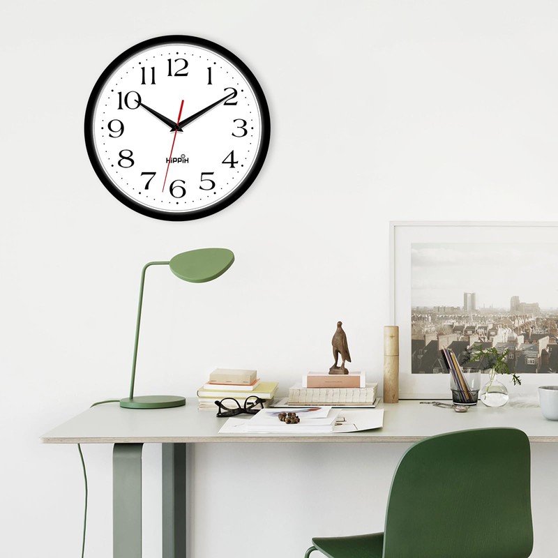HIPPIH 2 Pack Silent Wall Clock, 10 Inch Non Ticking