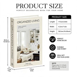 5 PCS Decorative Faux Books Set, Hardcover Fake Book Decor - Foldable Hollow Books for Home Aesthetic, Bookshelf, Coffee Table, Modern Stacked Decorative Book Set for Sophisticated Atmosphere (DH)