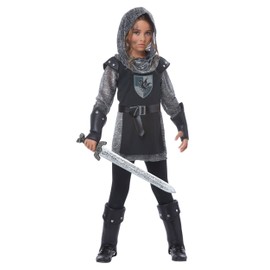 California Costumes Medieval, Chainmail Noble Knight Girls Costume, Black/Silver, X-Large