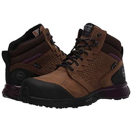 Timberland PRO Women's Reaxion Mid Composite Safety Toe Waterproof Industrial Hiker Work Boot, Brown/Purple-2024 NEW, 9