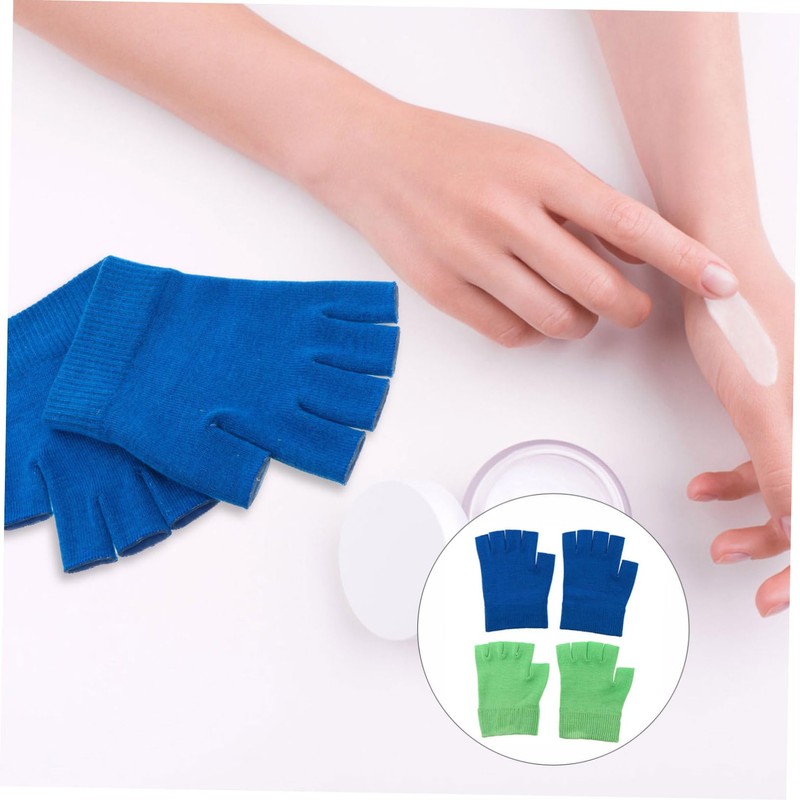 Baluue Fingerless Gel Moisturizing Gloves 2 Pairs for Hand Care
