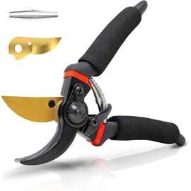 EcoNour 8" Professional Secateurs Premium Titanium Bypass Pruning Shears | Easy Lock-in Design for Comfortable Usage | Rust-Free Sharp Blades for Precise Cut | Garden Pruning Shears