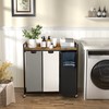 Herture Laundry Hampers with Shelf, Laundry Basket 3 Section, Laundry