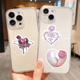 Crystal Love Graffiti Stickers for Motivate Gift Favors,60 PCS Crystal Cute Style Stickers for Skateboard Guitar Bicycle Water Bottle Phone,DIY Waterproof Decoration Children Teens Girls