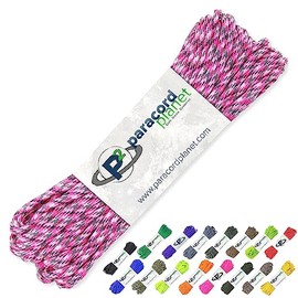 PARACORD PLANET 100' Hanks Parachute 550 Cord Type III 7 Strand Paracord Top 40 Most Popular Colors