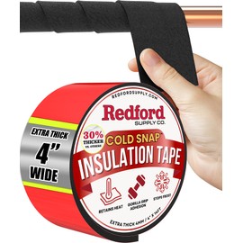 Redford Supply Co. 4 inch x 14 ft, Pipe Insulation, Outdoor Pipe Insulation Wrap for Winter Freeze Protection, Water Line Freeze Protection Foam, Insulated Wrap for Copper Pipes, PVC, AC Line