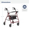 Drive Medical Aluminum Rollator Walker Fold Up and Removable Back