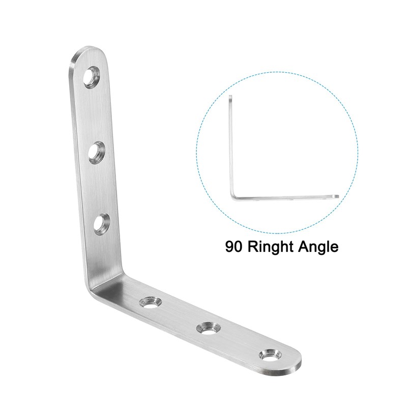 PATIKIL Stainless Steel Corner Braces 3.94 x 4.72 Inch,4 Pieces