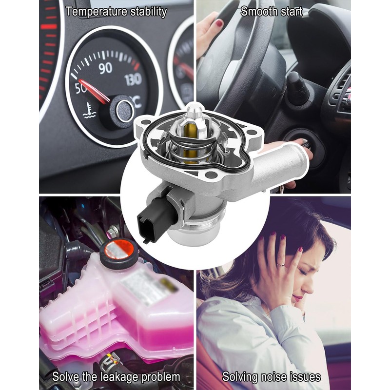 ULZOZN Upgrade Aluminum Coolant Thermostat Housing Assembly Fit for Chevy