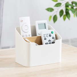 Remote Control Storage Box Desk Pencil Bamboo Table Organiser Cutlery Holder Wooden Desktop Organiser Pen Holder for Pen Scissors Notebook Glasses Remote Control Home Office Storage